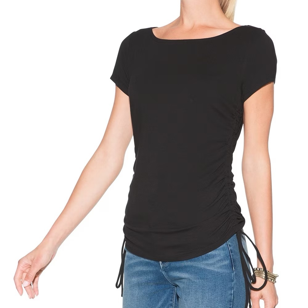 WHBM black short sleeve top small NWT